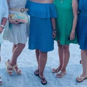 Beach Please Monogram Raffia wristlet clutch purse handbag, one size mul…